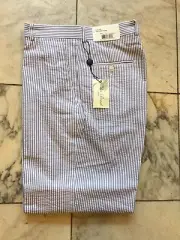 NWT Palm Beach Multi Color Seersucker Dress Pants Regular Flat Front Size 35
