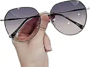 [N\\A] Men's Korean Version Oval Metal Large Frame Polarized Sunglasses UV400 Ladies Sunglasses Vacation Sunglasses