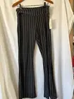 No Boundaries Women's Juniors Flare Pants Black Pin Stripe many sizes
