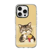iPhone 16 Pro Clear Case MagSafe Compatible French fries cat