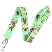 Invader Zim Cartoon Characters Gir Dib Gaz Themed Green ID Badge Holder Lanyard