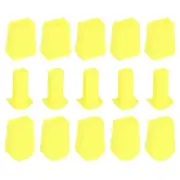 25Pcs Plastic Flat Bell End Stoppers, Cord Ends Lock with Lid, Yellow