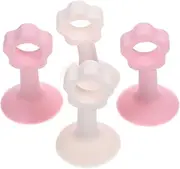 Kisangel 4pcs Flower Shaped Door Knob Protectors Collision Wall Stoppers for Noise Reduction Durable Wall Protection for Doorknobs Cabinets