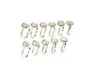 WHOLESALE 11PC 925 SOLID STERLING SILVER WHITE RAINBOW MOONSTONE RING LOT U495