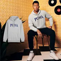 在飛比找ETMall東森購物網優惠-Puma 帽T Squad 男款 灰 藍 抽繩 毛圈布 大口