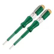 2 x Voltage Tester Pen AC100-500V 3mm Slotted Circuit Test Green