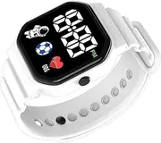 Digital Sports Watch - Smart Watch, Mens Smart Watch | Smart Watch for Men Women, Sports Activity Trackers with Step Counter, IP68 Waterproof, Smartwatch for/iOS, Digital Wrist Smart Watch, White,