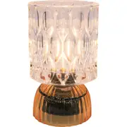 LVD Led Glass Home/Room Bedside Lamp Light Tabletop Decor 15cm Dark Amber