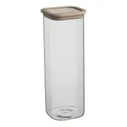 Ecology Store Square 2.1L/29cm Glass Canister w/ Lid Container Storage Clear