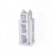 Rotating Bookcase Bookshelf Kid's Book Organiser Rack Wooden Castle Display Shelf