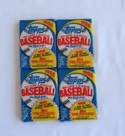 Four (4) Unopened 1986 Topps Baseball Card Wax Packs: Mattingly, Rose, Ryan