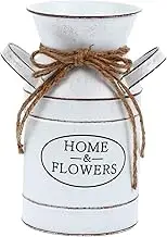 Zerodeko 1pc Rustic Floral Vase Bucket Vintage Flower Holder for Home Decoration Creative Planter for Flower Arrangements and Centerpieces Retro Design