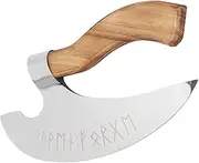 Custom Handmade Viking Pizza Axe - 8.7 Inch Stainless Steel Cutter With Wooden Handle and Engraved Runes for Pizza Oven