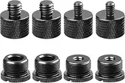 Mic Stand Adapter Set,8 Pcs Mic Thread Adapters-5/8 Female to 3/8 Male and 3/8 Female to 5/8 Male, 5/8 Female to 1/4 Male and 1/4 Female to 5/8 Male-Screw Adapter for Microphone Stand Mic Boom Arm