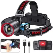 Led Headlamp Rechargeable, 9000 LM Super Bright with 5 Modes, Waterproof USB ...