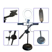 Tripod Sell Phone Holders For Live Stream Microphone Stand LED Selfie Ring Lamp