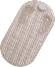 1Pc Light Brown Non Slip Bathing Mat with Suction Cups Foot Massage Pad for Shower Toilet and Bathroom Quick Drying Floor Mat Comfortable and Safe Use