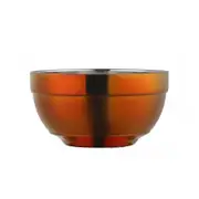 ANYGLEAM Red Rainbow 5Pcs Big Stainless Steel Rice Bowl Single Anti-Scalding Layer Cooking Utensil