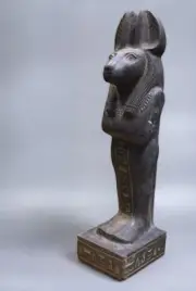 Egyptian statue of god of death Anubis hand carved from real basalt stone