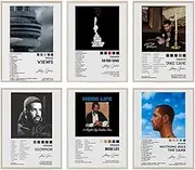 ZIENVE Drake Album Cover Posters, Set of 6 Print Music Canvas Wall Art Album Cover Signed Limited Posters Aesthetic Room Decor, 20 x 25cm Unframed