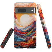 For Google Pixel 7 Tough Protective Cover, Sunny Waves