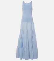 [Gabriela Hearst] Gabriela Hearst Pozas tiered linen maxi dress AU 16 blue