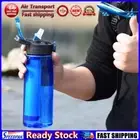 LF# 650ML Water Bottle with Straw Drinking Water Filter Bottle for Hiking Campin