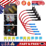15Pcs Fuse TAP ADAPTER KIT 12V 15Amp Car Add-a-circuit Mini ATM APM Blade Fuse