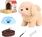 Walking Puppy Toy for Toddler - Electronic Animal for Kids - Electronic Interactive Animals Dog with Rope Walking Barking Tail Wagging for Children