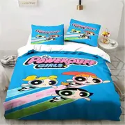 v2920 Bed Sheets Anime Powerpuff Cute Grils Cartoon Bedding Set Duvet Cover Bed Set Quilt Cover Pillowcase Comforter king Queen Size Boys Adult 3-Piec