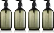 4PCS Empty Lotion Pump Bottles Plastic Shower Gel Bottle 500ML Hand Container Dispenser Spray Green