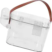 MINAOLULUS Portable Clear Plastic Hamster Cage with Water Bottle Easy to Clean Small Animal Carrier for Hamsters Guinea Pigs and Hedgehogs Airy Ventilation Design for Healthy Habitat