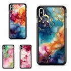 Flexible Case Rainbow Alcohol Ink Marble For iPhone XS 11 12 13 14 15 16 Pro Max