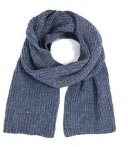 Ferruccio Vecchi Men's Donegal Rib Knit Wool Blend Scarf, Blue Jeans