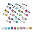 2 Crystal Surgical Steel Twist Ear Helix Cartilage Earring Spiral Studs Piercing