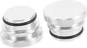 Ciieeo 2pcs Cigarette Lighter Socket Cover: Universal Metal Waterproof Dustproof Plug Cap For Car Power Outlet Silver Protective Lid For Vehicle Safety