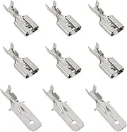 YINETTECH 50pcs 6.35 mm Crimp Flat Plug Socket 1.0-2.5mm Spade Terminal Electrical Wire Crimp Connectors Suitable for Automotive Cable Automotive Electrical