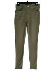 American Eagle Jeans Next Level Stretch Olive Hi Rise Jegging Cropped Women 2