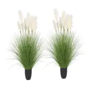 SOGA 2X 110cm Artificial Indoor Potted Reed Bulrush Grass Tree Fake Plant Simula