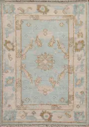 Turkish Wool Oushak Handmade Accent Rug 2x3 Floral Oriental Carpet