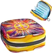 Period Bag,Sanitary Napkin Storage Bag,Abstract Peace Logo Tie Dye,Tampon Bag for Purse