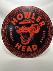 RARE! Howler Head Whiskey Metal Bar Sign 18 Inches (about) Original Plastic Film