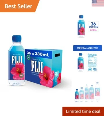 FIJI Artesian Water - Double Electrolytes, Soft Smooth Taste - 330 mL Pack of 36