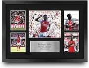 HWC Trading Bukayo Saka Arsenal Printed Memorabilia Signed Autograph Photograph Display for Football Fans and Supporters - A3 Framed