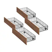 Oikiture 4x Bed Frame Storage Drawers with Wheels Metal Black