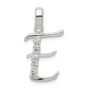 Sterling Silver Cz Letter E Initial Pendant
