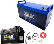 KINGS 138Ah AGM Deep Cycle Battery + Maxi Battery Box + Dual Battery System 4WD