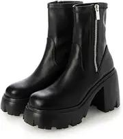 [EVOL] Evor Women's Fashion Boots, Side Zipper, 3.9 inches (10 cm), Thick Bottom, Short Boots