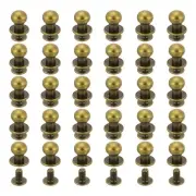 30Pcs 9mm Chicago Screws Round Head Button Leathercraft Rivets, Bronze