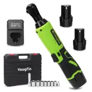 Cordless Electric Ratchet Wrench 3/8", Power Socket Wrench 40 Ft-lbs, Brushle...